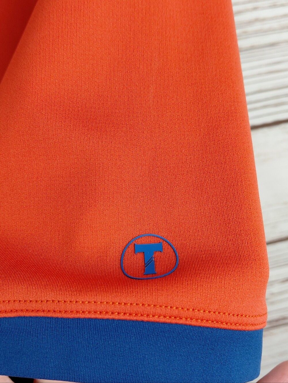 Twillory Mens 2XL Orange/Navy Short Sleeve Athletic Preformance Polo Shirt - Picture 6 of 9